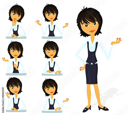 Vector: Set of a various woman poses - D Set of a various woman poses - D