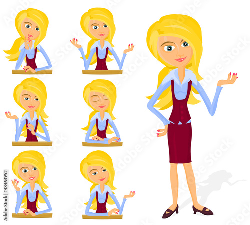 Vector: Set of a various woman poses - B Set of a various woman poses - B