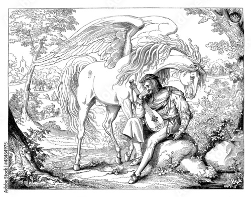 Illustration: Pegasus : Winged Horse - Medieval Style Pegasus : Winged Horse - Medieval Style