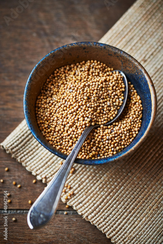 Photo: Mustard seeds in a ceramic dish Mustard seeds in a ceramic dish