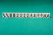 Smooth table surface with a mahjong on it