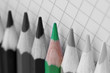 go green, single coloured pencil in bw image