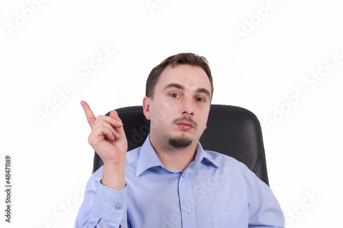 Photo: Personal menager trainer pointing you. Personal menager trainer pointing you.
