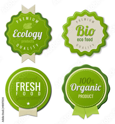 Vector: Eco Vintage Labels Bio template set. Ecology Retro design Eco Vintage Labels Bio template set. Ecology Retro design