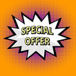 Special offer label in pop art style