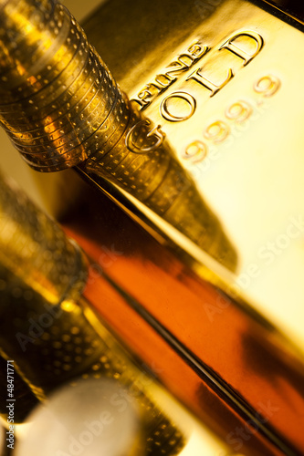 Photo: Gold bars background Gold bars background