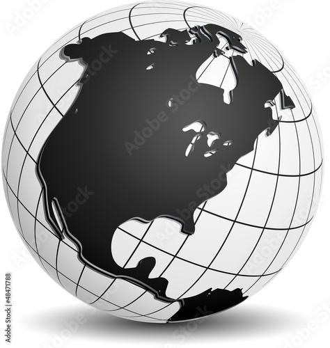 Illustration: North America Globe North America Globe
