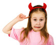 Young girl with horns imp
