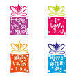 4 colourful giftboxes