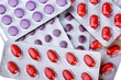 Medicine pills packed in blisters