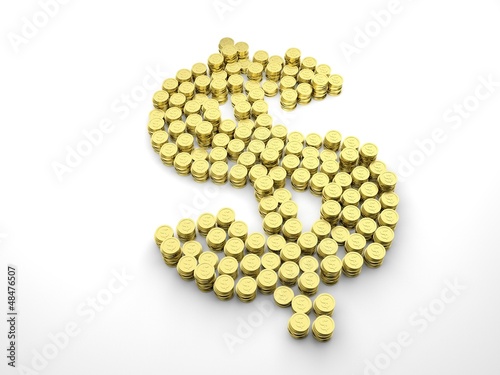 Illustration: Dollar Shaped Coins Dollar Shaped Coins