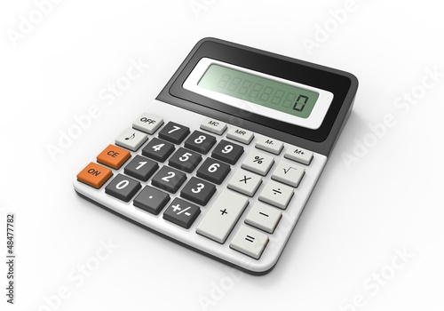 Illustration: Calculator on a White Background Calculator on a White Background