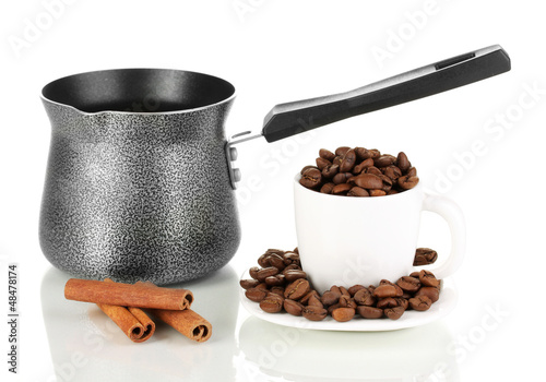 Photo: Coffee maker isolated on white Coffee maker isolated on white