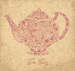 Vintage vector background with teapot