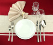 holiday table setting, close up