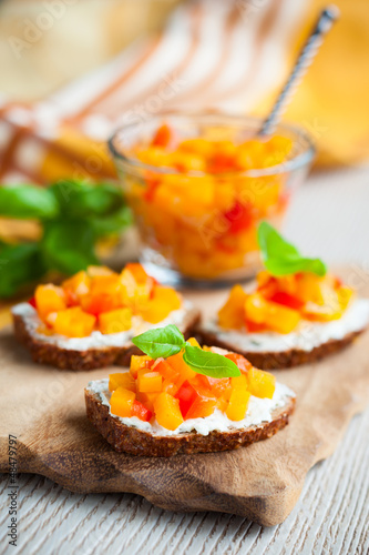 Photo: toast with pumpkin chutney toast with pumpkin chutney