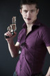 attractive man with a gun