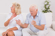 Elderly couple quarrelling