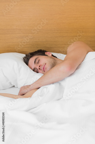 Photo: Brunette man asleep Brunette man asleep