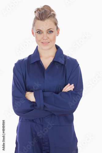 Photo: Female technician with arms crossed Female technician with arms crossed