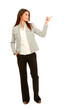A full length portrait business woman shows