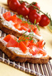 Bruschette, close-up, selective focus