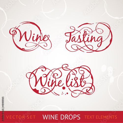 Vector: Red wine text Red wine text