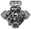 Vector Cartoon Turbo Engine
