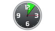 Clock timelapse with scanning of 5, 10 and 15 minutes in green.