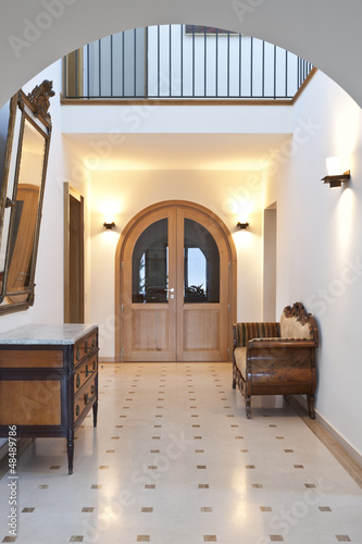 Photo: beautiful apartment, interior, corridor with antique furniture beautiful apartment, interior, corridor with antique furniture