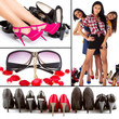 Collage of women and fashion items
