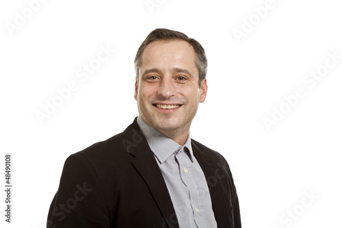 Photo: portrait of adult man, isolated on white background portrait of adult man, isolated on white background