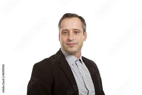 Photo: portrait of adult man, isolated on white background portrait of adult man, isolated on white background