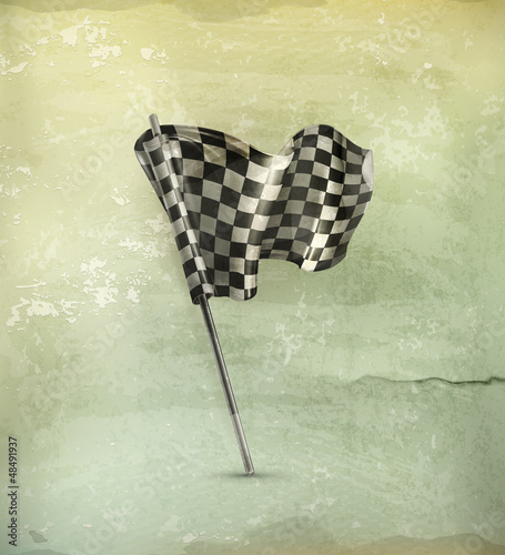 Vector: Checkered flag old-style Checkered flag old-style