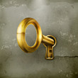 Vector: Golden key, old-style Golden key, old-style