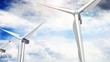 Wind turbines.