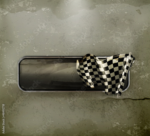 Vector: Racing banner flag, old-style Racing banner flag, old-style