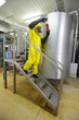 Foto: technician examining sample - industrial process control technician examining sample - industrial process control