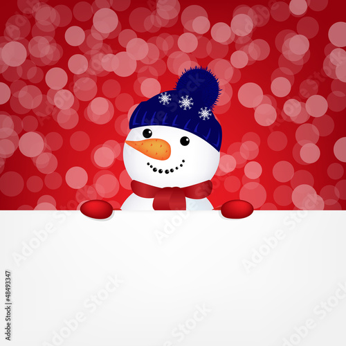 Vector: Snowman With Bokeh Snowman With Bokeh