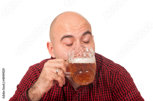 Photo: Man drinks beer Man drinks beer