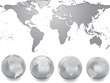 Weltkarte mit Kugeln