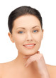 face and hands of beautiful woman