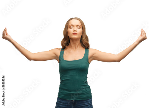Photo: woman practicing yoga woman practicing yoga