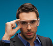 businessman in protective glasses