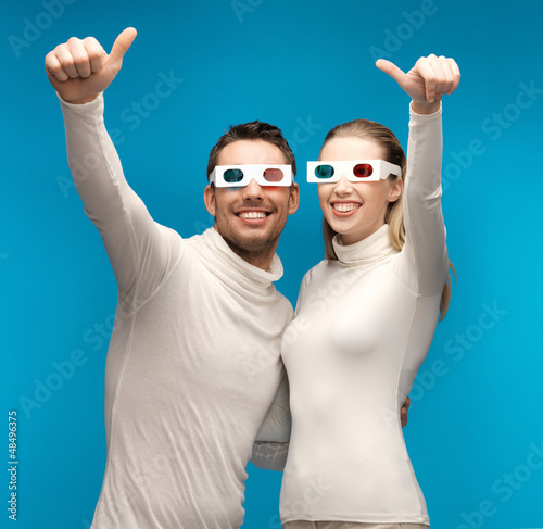 Photo: man and woman with 3d glasses man and woman with 3d glasses