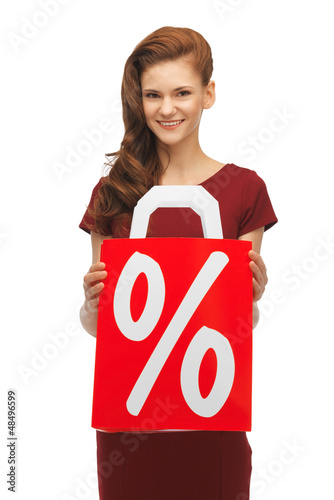 Photo: girl with percent sign girl with percent sign