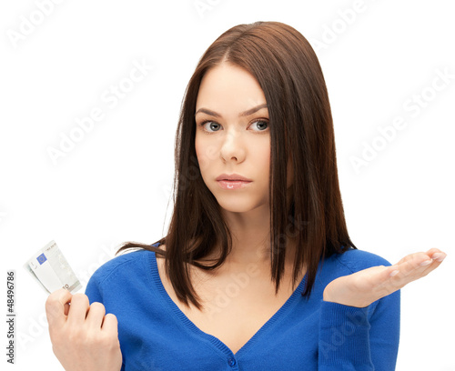 Photo: woman with euro cash money woman with euro cash money
