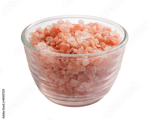 Photo: Pink Himalayan Salt Isolated clipping path Pink Himalayan Salt Isolated clipping path