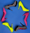 Colorful high heels frame