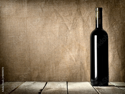 Photo: Black bottle of wine Black bottle of wine